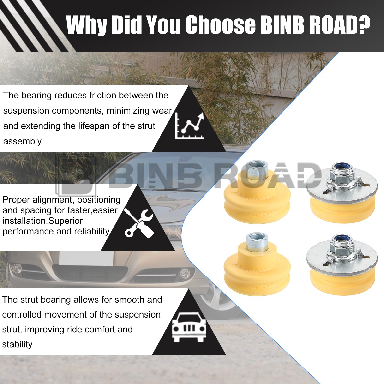 33506771738 + 33506771737 + 33536767334 + 33506767010 Rear Upper Lower Shock Absorber Mounts Grommets Bump Stops Kit