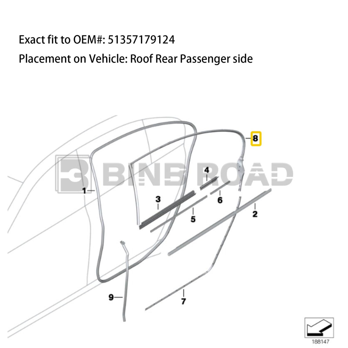 51357179124 Door Rubber Seal