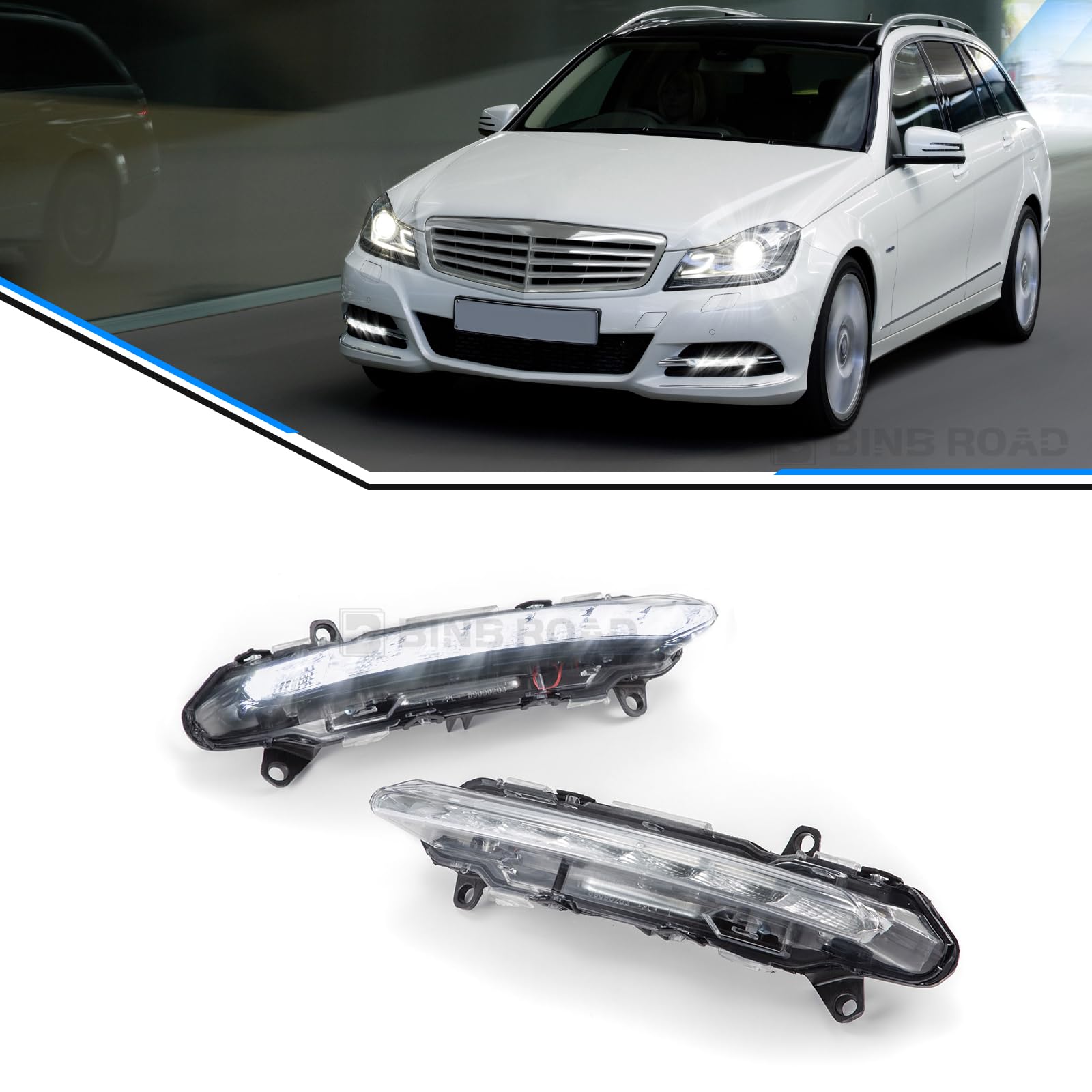 2218201756 + 2218201856 Daytime Running Lights LED DRL Lamp Light