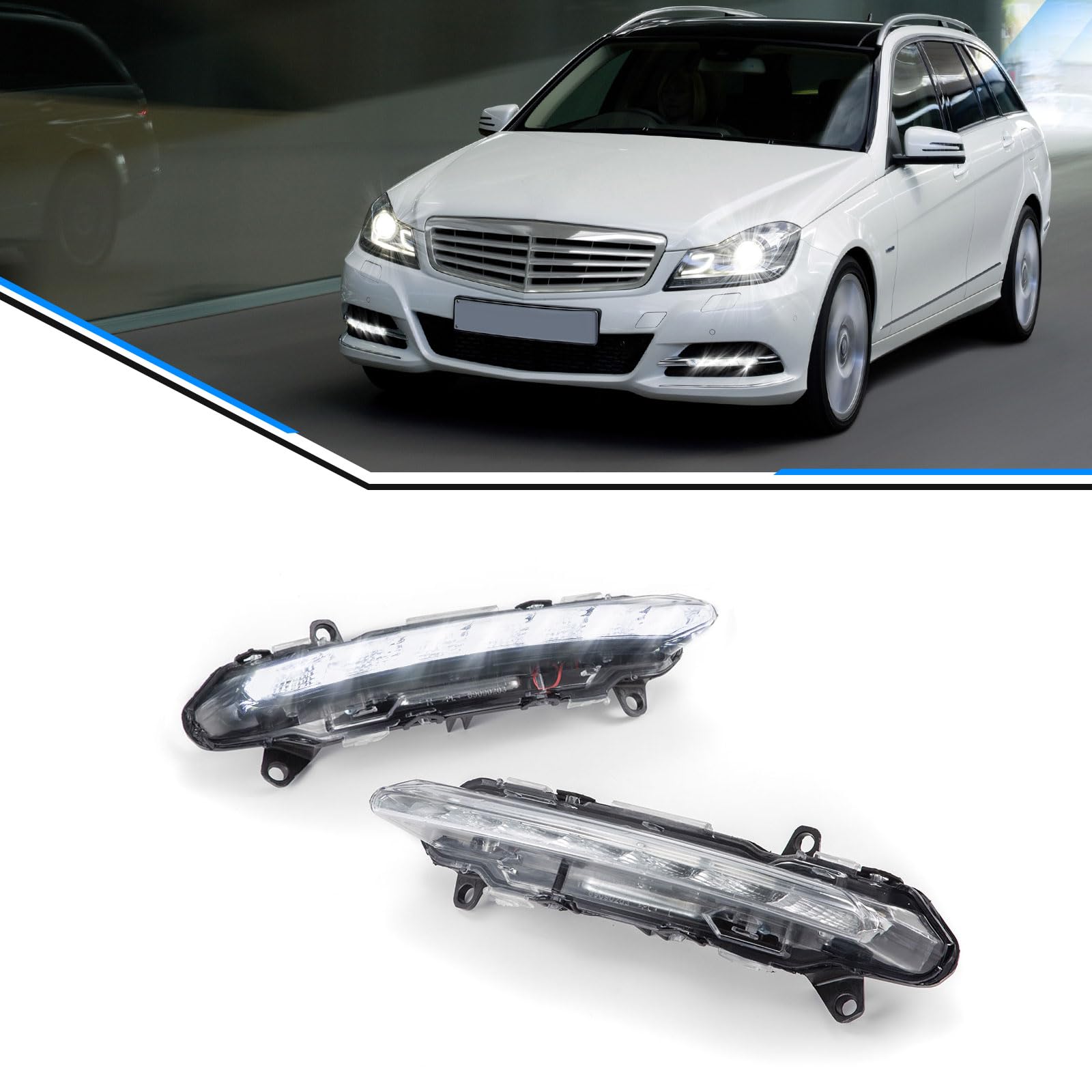 2218201756 + 2218201856 Daytime Running Lights LED DRL Lamp Light