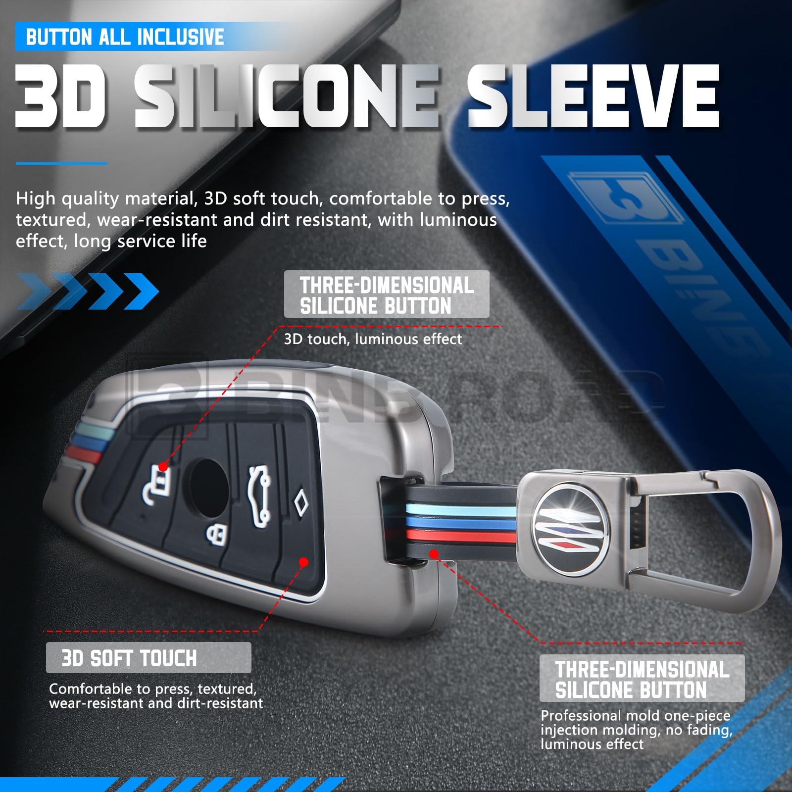 US Key Fob Cover Compatible with BMW 3 5 7 Series X1 X2 X3 X5 X6 X7