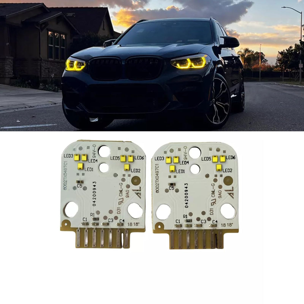 63117466107 + 63117466108 Yellow LED Angel Eye LED Boards