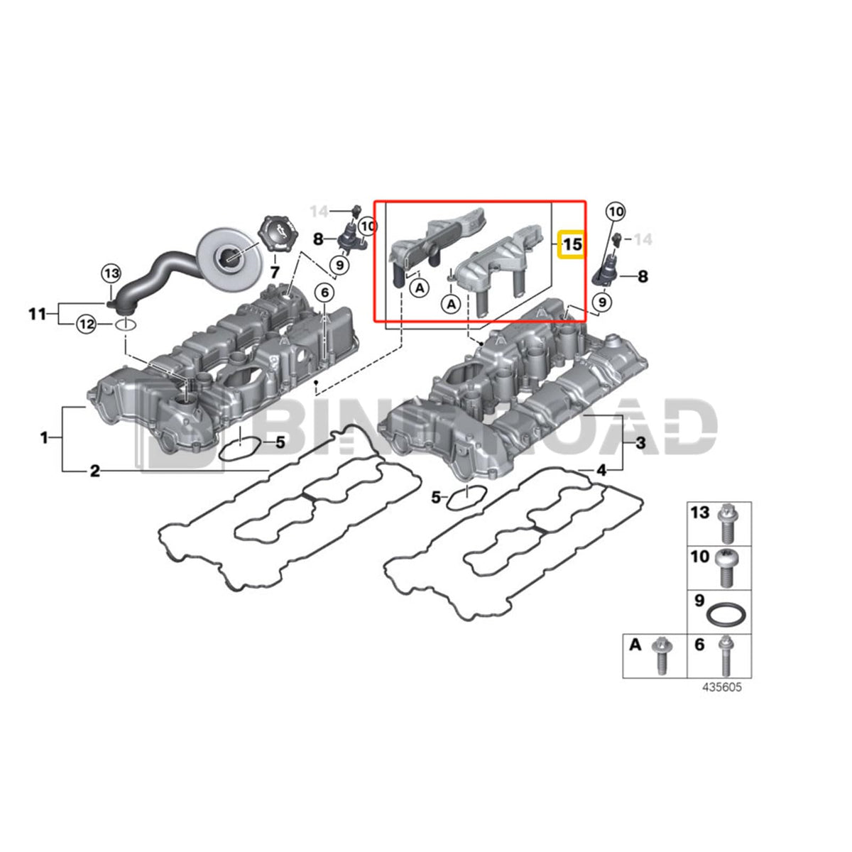 11158636540 Oil Separator Cylinder Head Cover