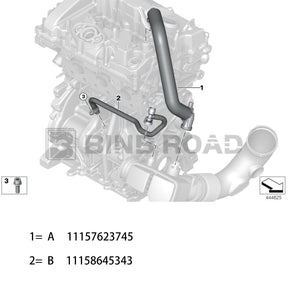 11157623745 + 11158645343 Engine Crankcase Breather Hose Kit