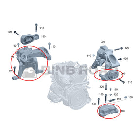2472402800 + 1772400900 + 2472406000 Engine Motor Support Mount