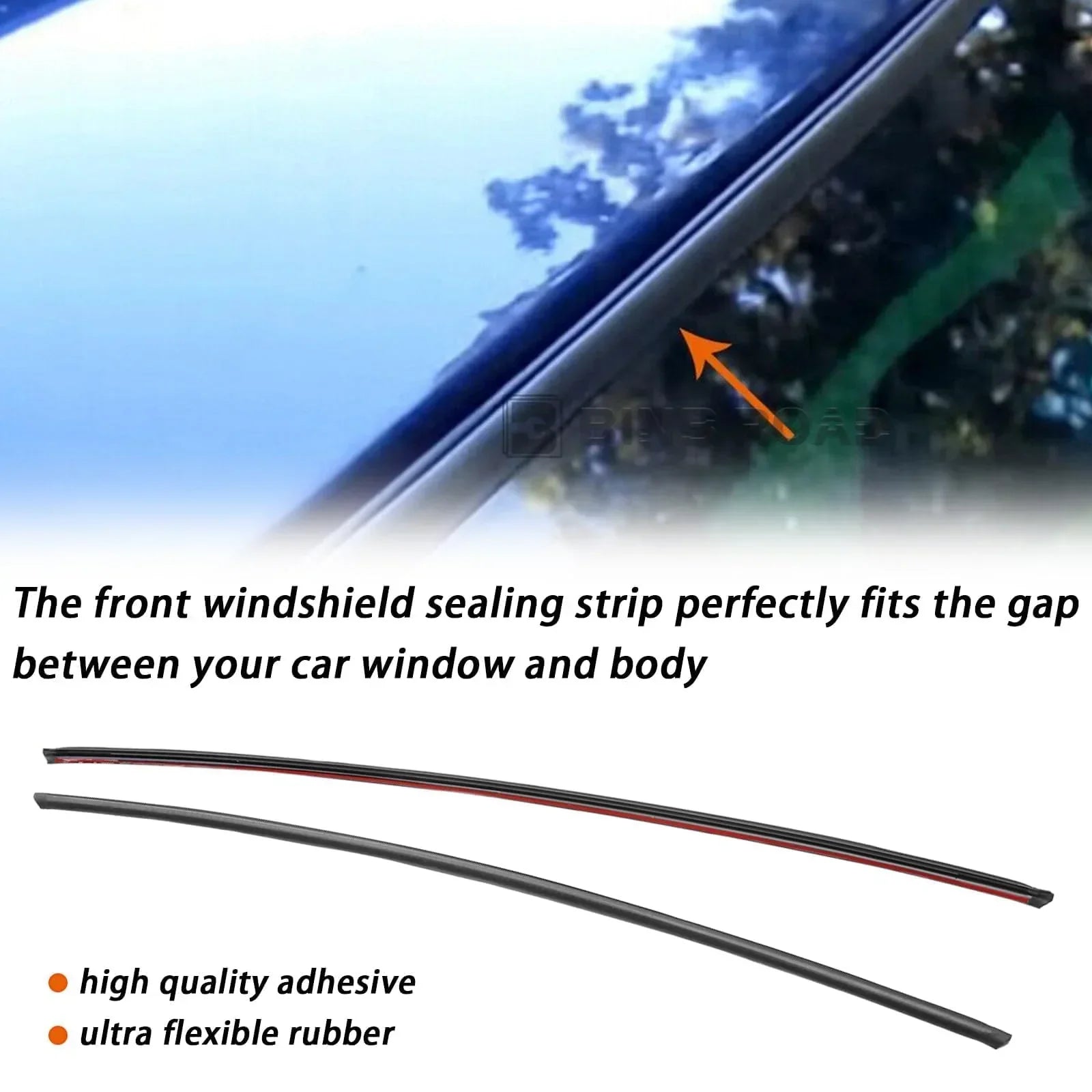 51317166841 + 51317027916 Front and Rear Upper Windshield Moulding Seal