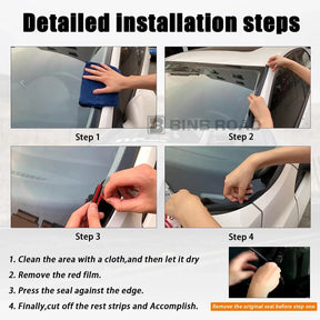 51317166841 + 51317027916 Front and Rear Upper Windshield Moulding Seal