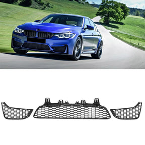 US 3Pcs 51118054301 + 51118054302 + 51118054294 Front Bumper Air Intake Open Mesh Grille
