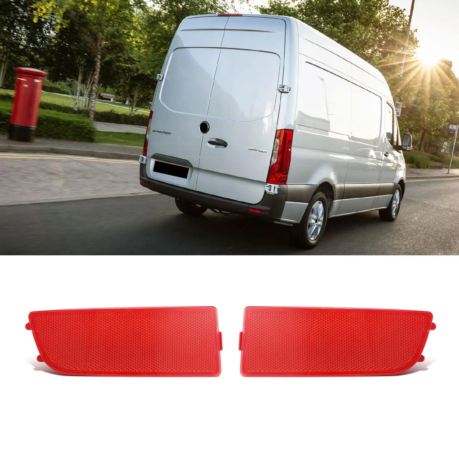 US 9068260040 + 9068260140 Rear Bumper Reflector