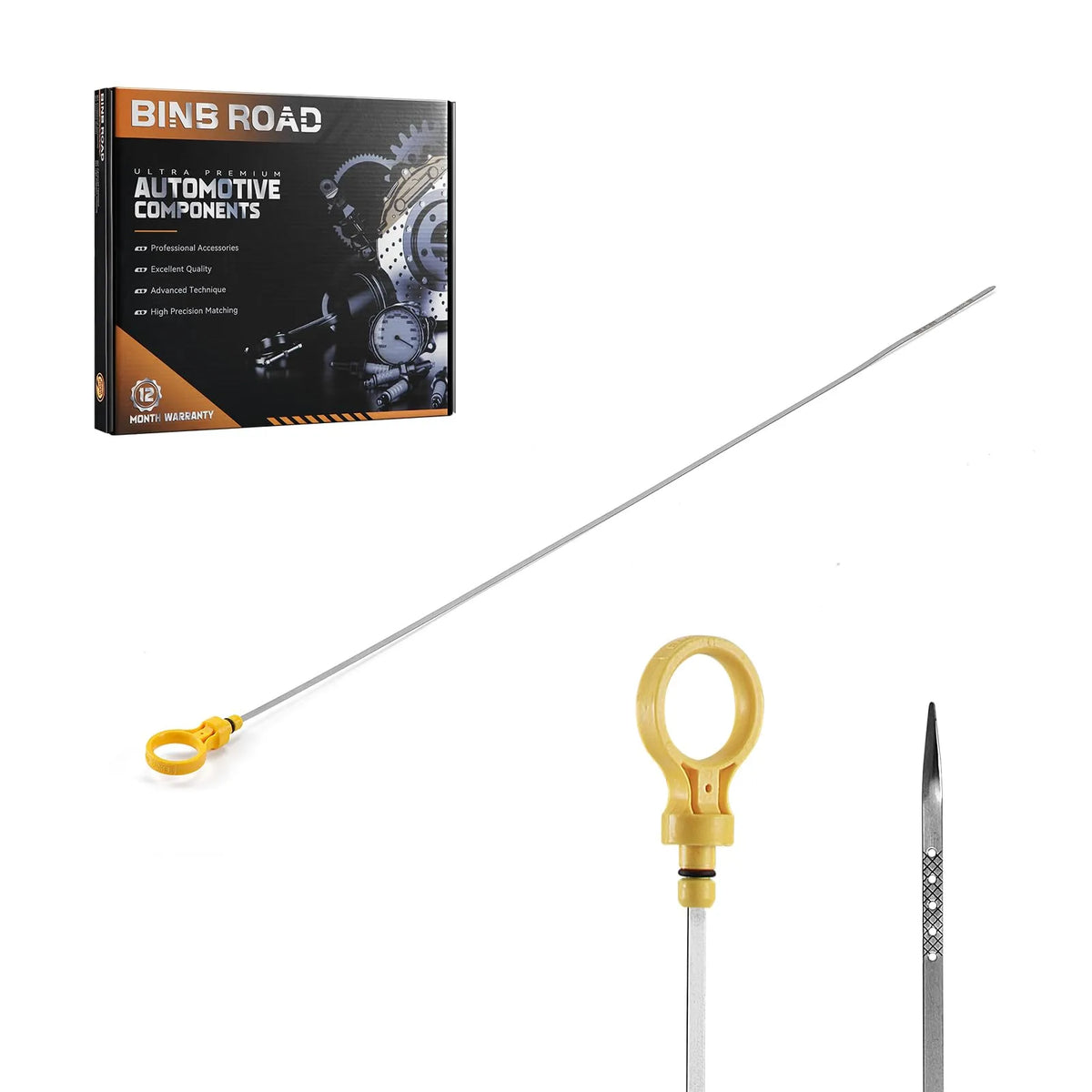 BINB ROAD Engine Oil Level Dipstick Compatible with GM Buick Chevy Pontiac Oldsmobile 3.8L 1996-2009 (Replaces 12574823)