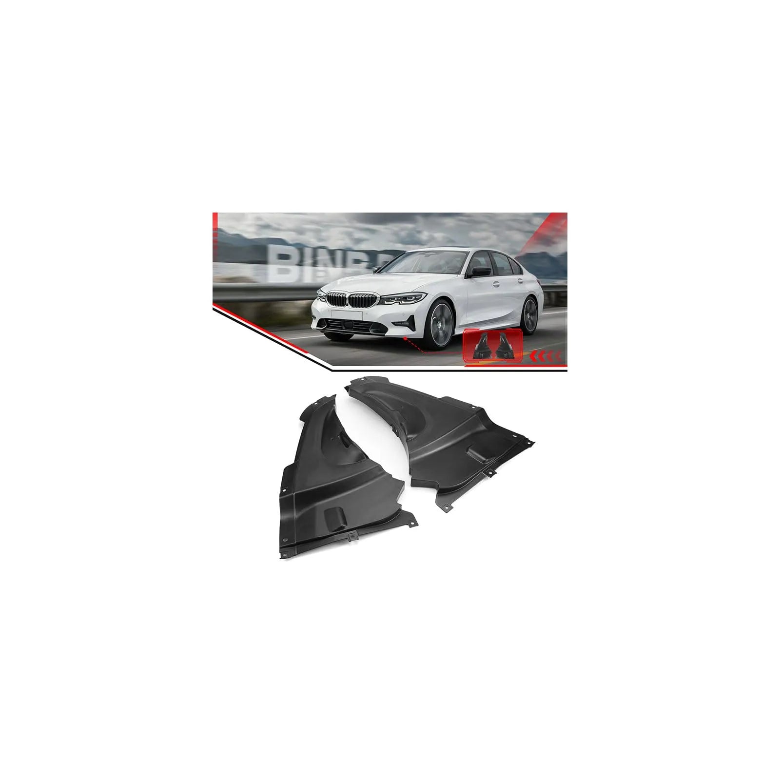 51718055019 + 51718055020 2Pcs Front Splash Shield Inner Fender Liner