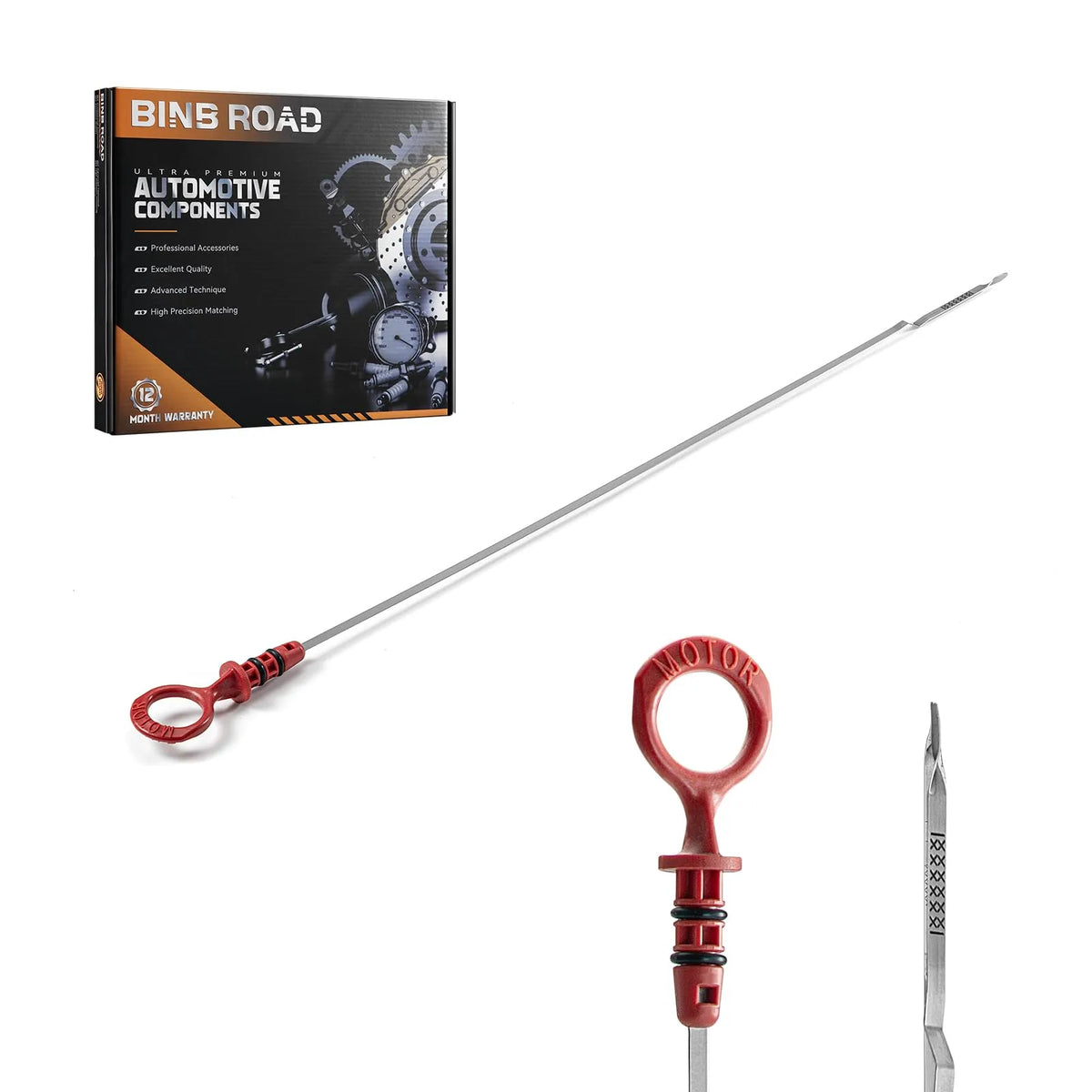 BINB ROAD Engine Oil Level Dipstick Compatible with Volvo S60 S80 V70 XC70 XC90 2.3L 2.4L 2.5L L5 2001-2009 (Replaces 8699543)