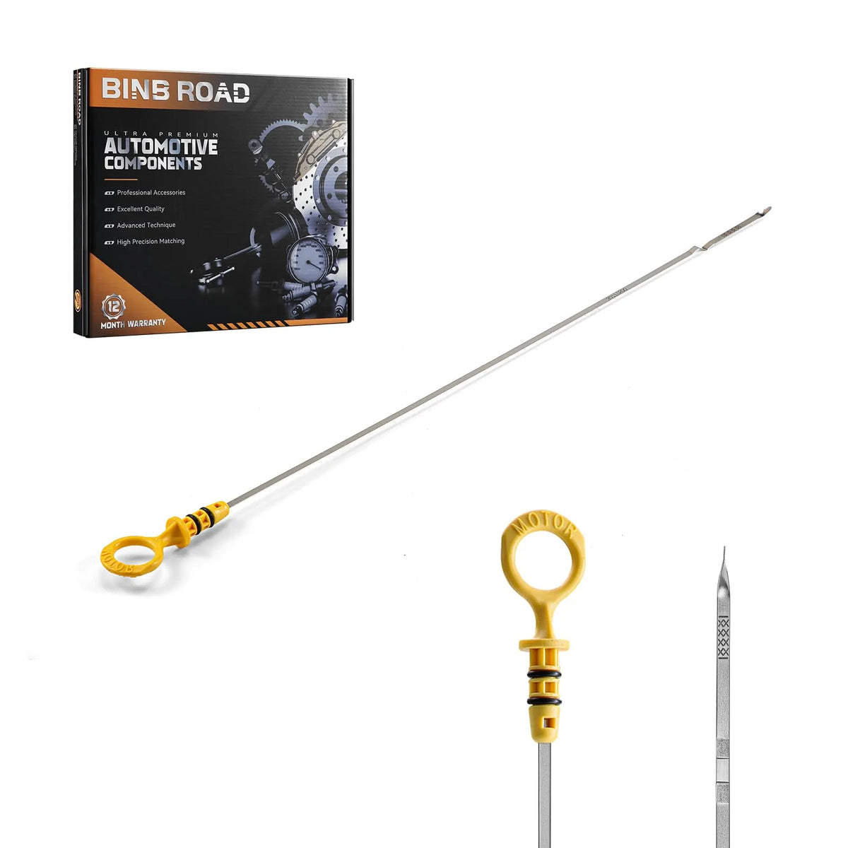 BINB ROAD Engine Oil Level Dipstick Compatible with Volvo C30 C70 S40 V50 T5 2.5L Turbo L5 2004-2013 (Replaces 30777500)