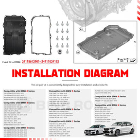 24118612901 24117624192 Transmission Oil Pan with Gasket Kit