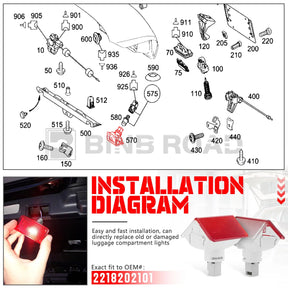 2218202101 Trunk Luggage Interior Light