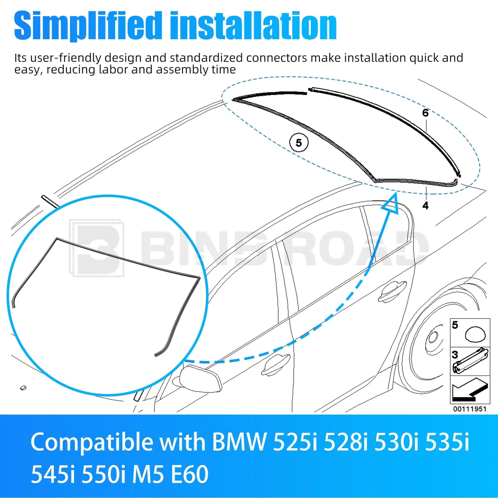 US 51317027916 Rear Windshield Seal Rubber