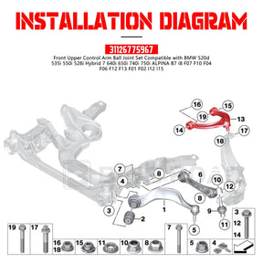 31126775967 Control Arm with Ball Joint Set Front Upper Driver