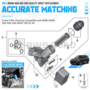 US 11428583895 Aluminium Engine Oil Cooler Filter Housing
