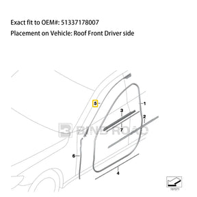 US 51337178007 Front Left Door Rubber Seal
