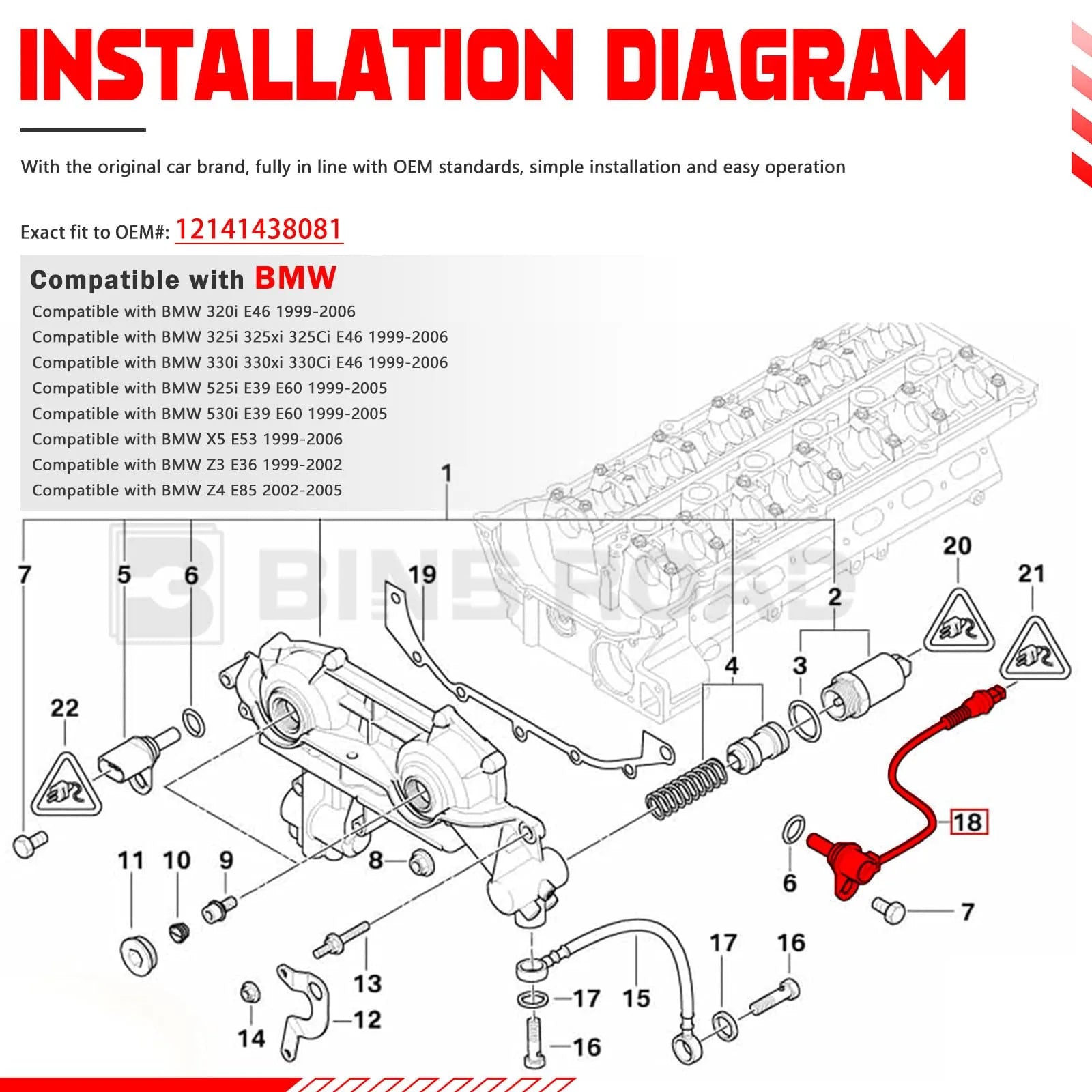 12141438081 Motor-Nockenwellenpositionssensor