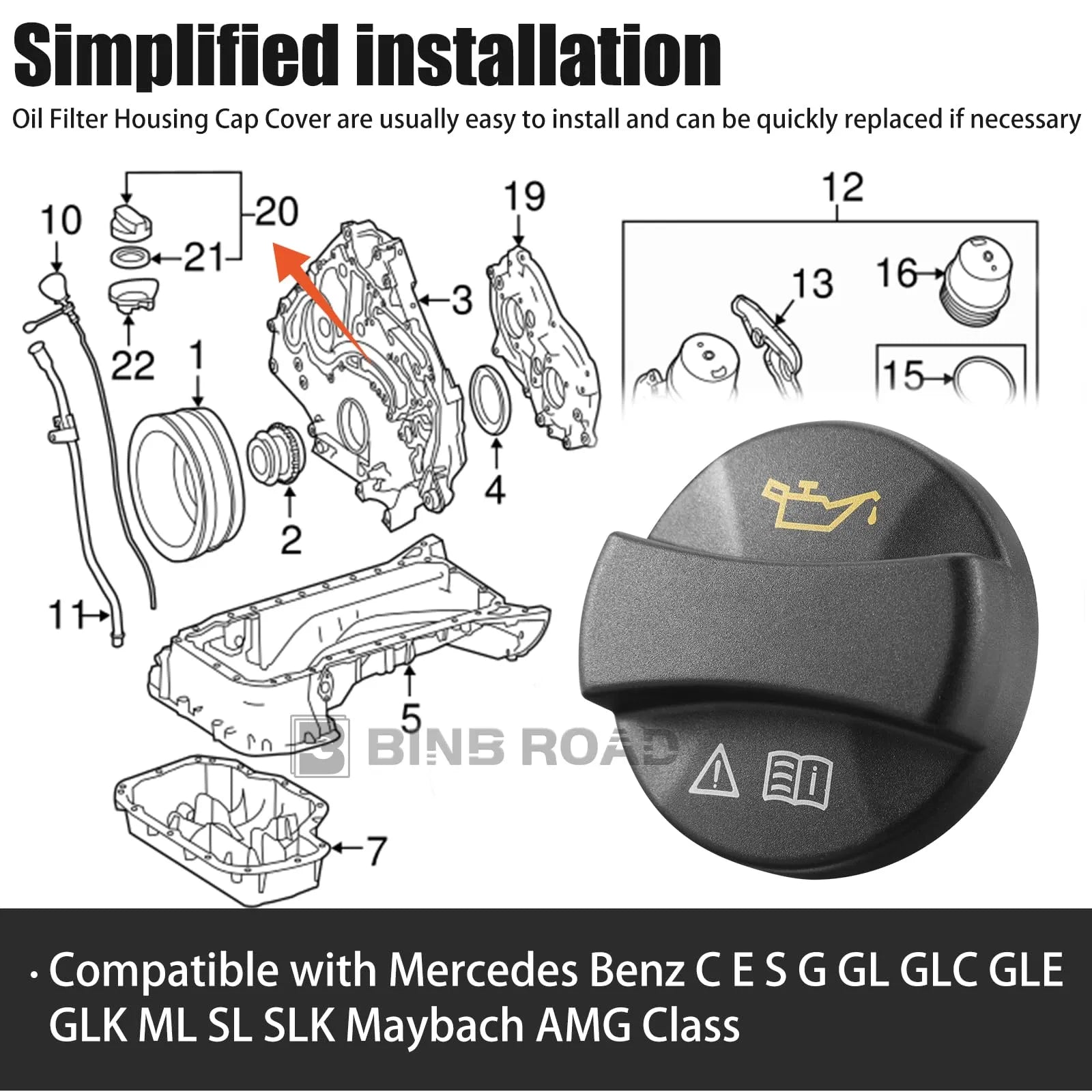 0000100301 0000101685 0000180702 0000100285 0000100385 0000101685 Engine Oil Filler Cap