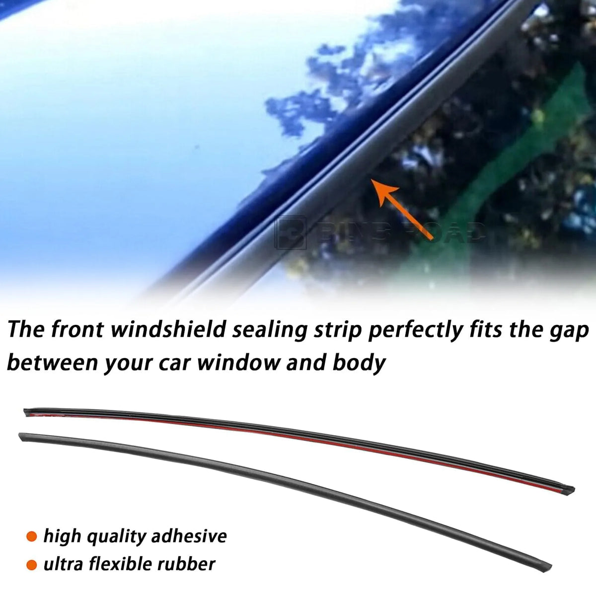 51317166841 + 51317027916 Front and Rear Upper Windshield Moulding Seal