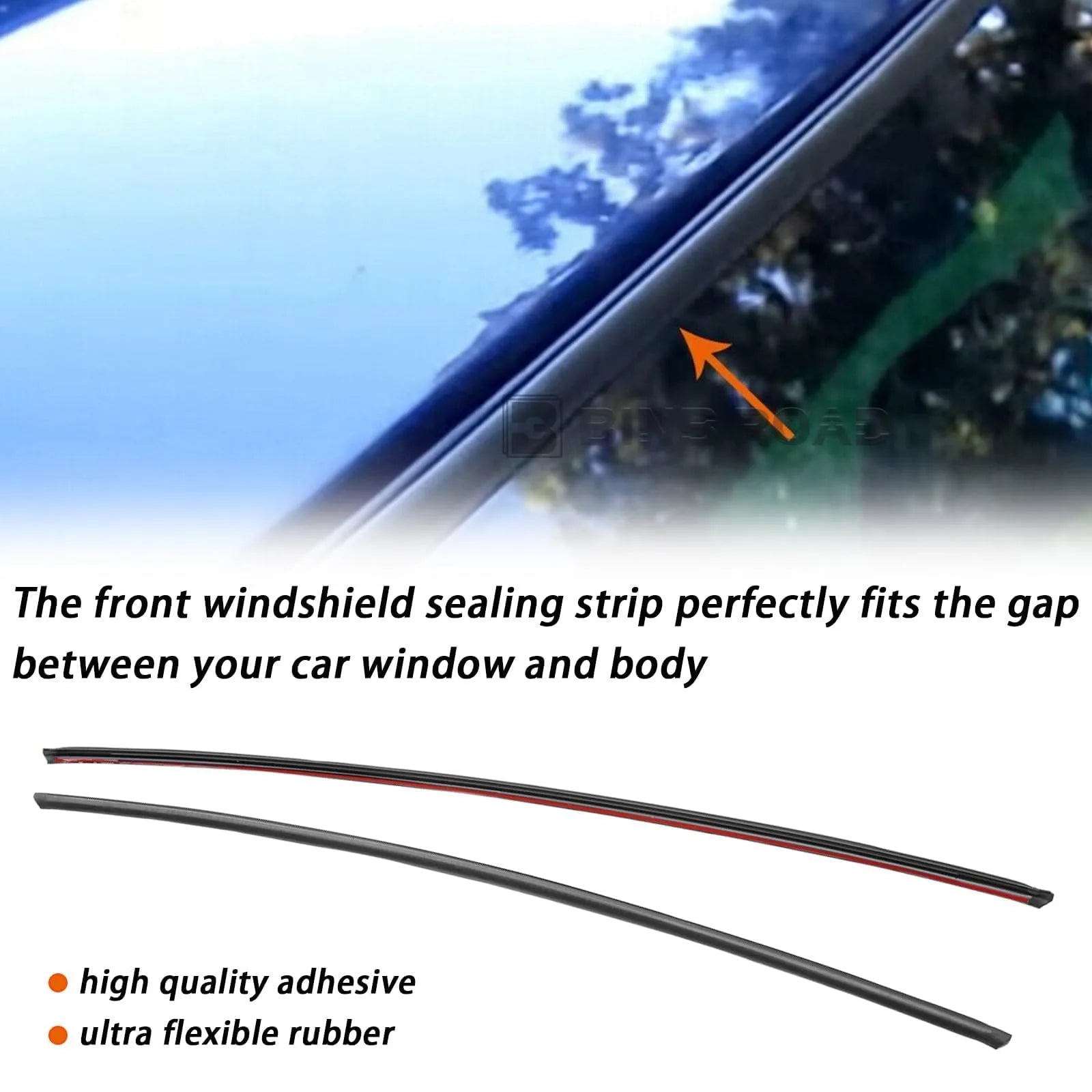 51317166841 + 51317027916 Front and Rear Upper Windshield Moulding Seal