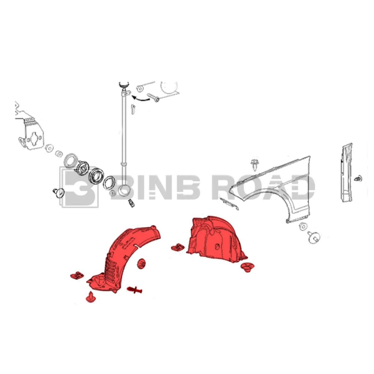 2126904330 + 2126903030 Fender Liner Splash Shield
