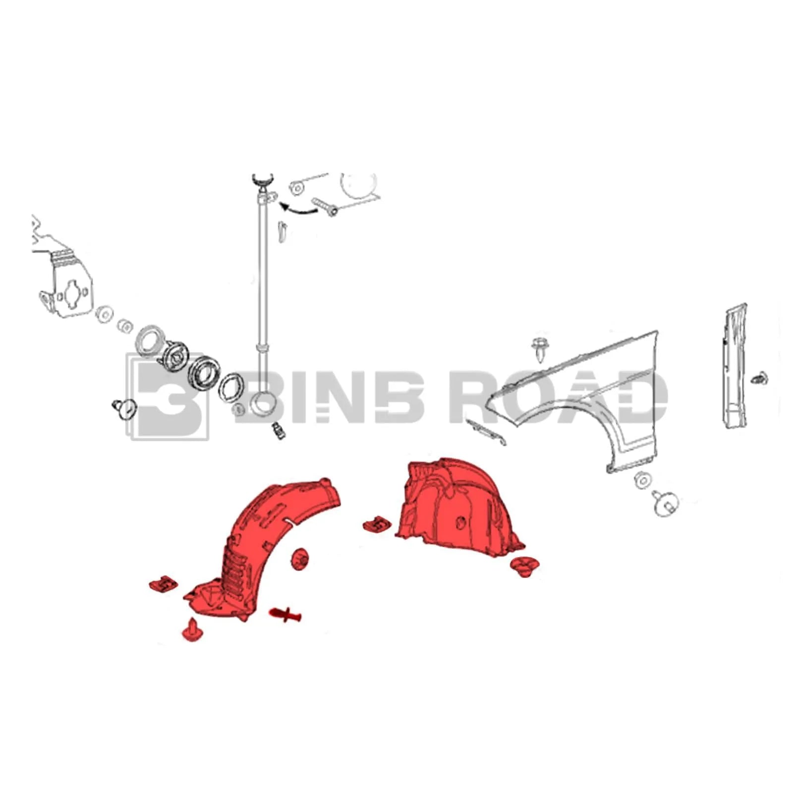 2126904330 + 2126903030 Fender Liner Splash Shield