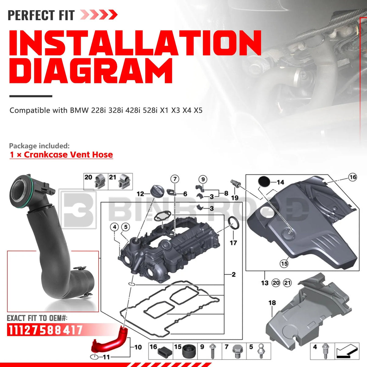 11127588417 Crankcase Vent Hose