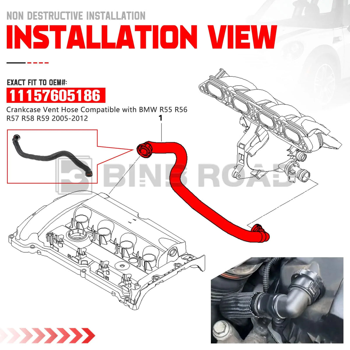 11157605186 11157565449 Crankcase Vent Hoses