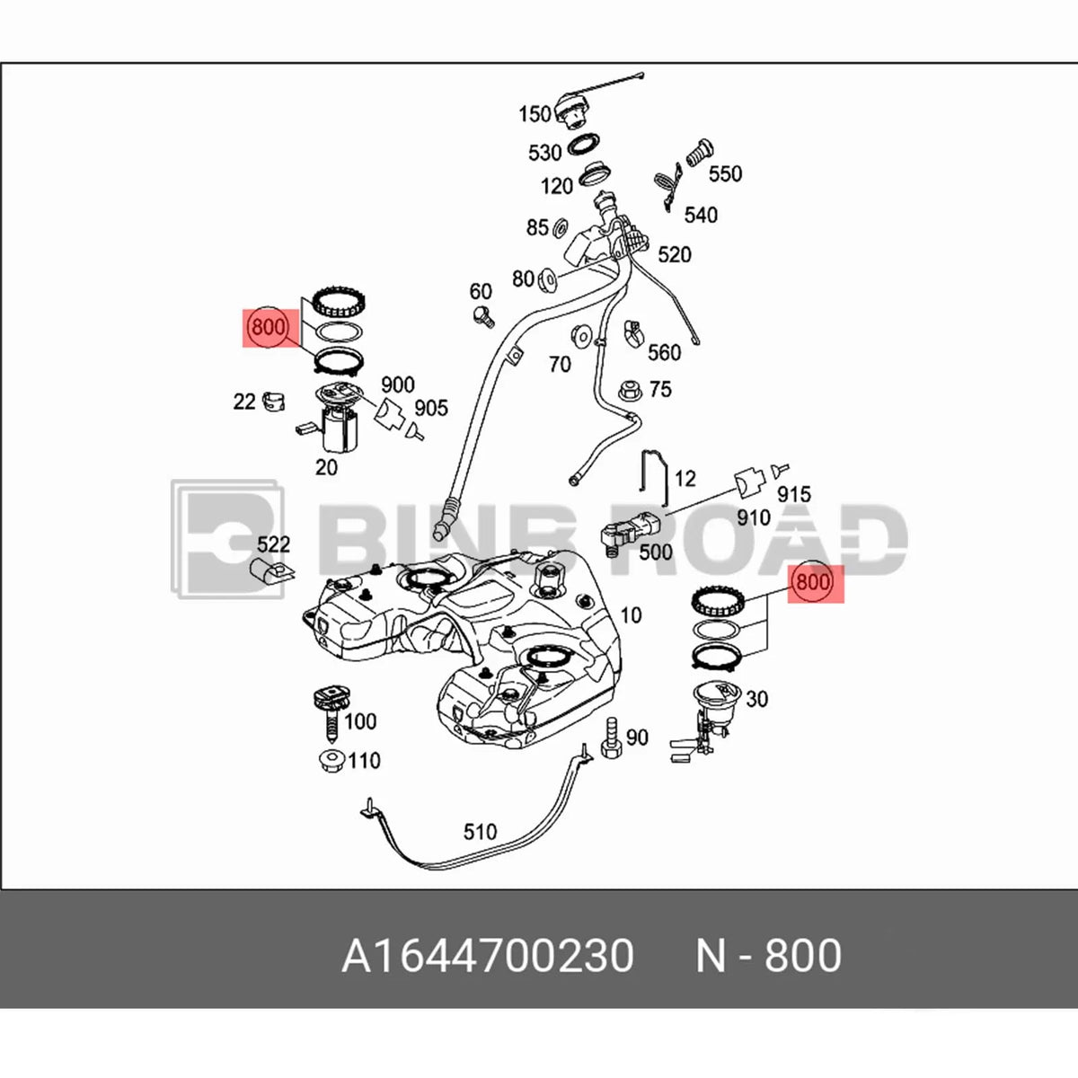 1644700230 Kraftstoffpumpen-Sicherungsring-Set