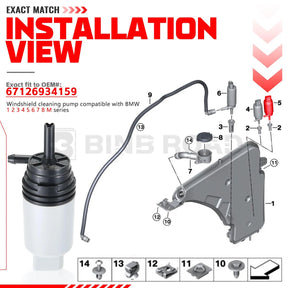 67126934159 Windshield Washer Pump