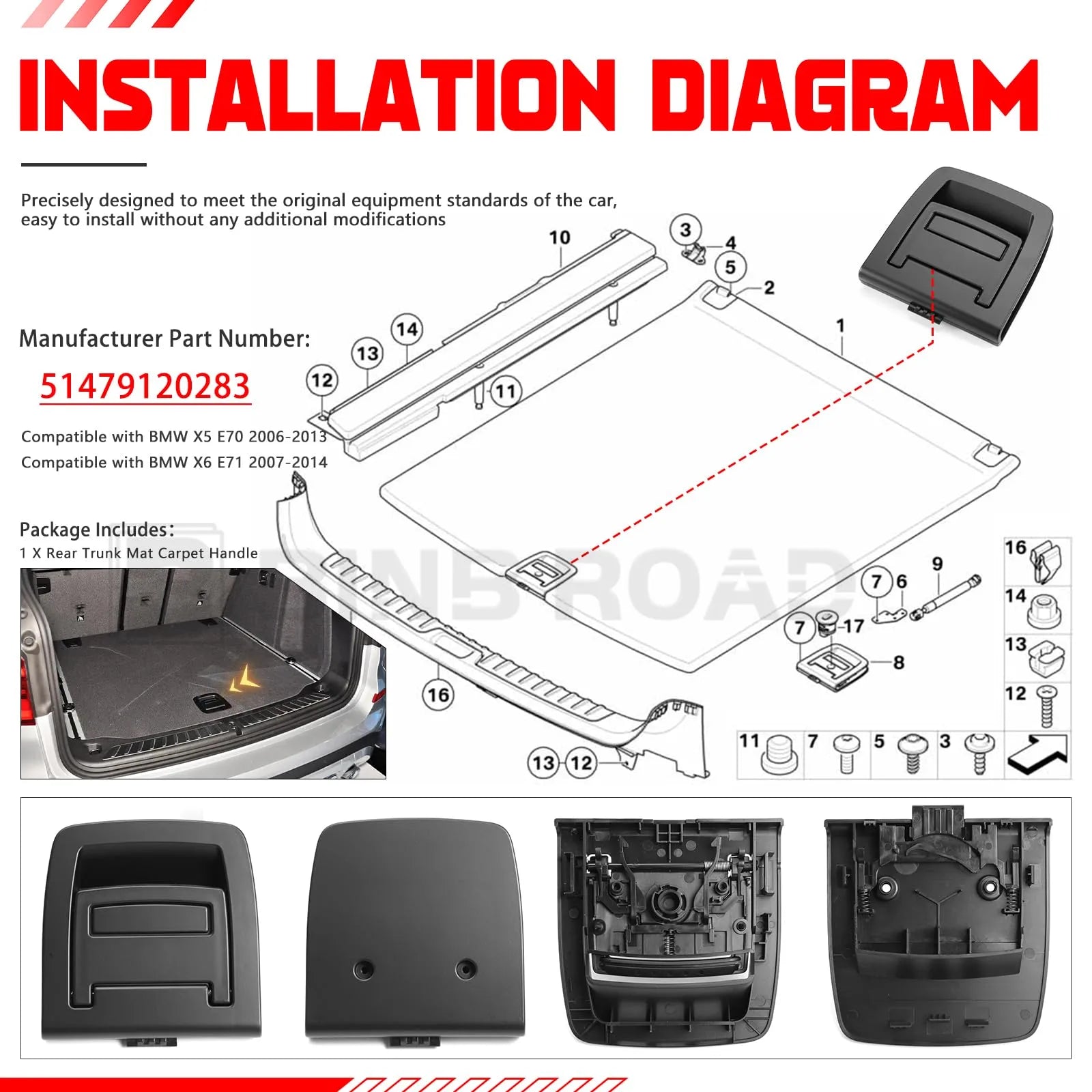 51479120283 Rear Trunk Mat Handle