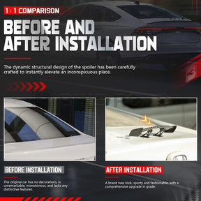 Car Mini Spoiler Wing, Mini Spoiler for Car Funny,Carbon Fiber B