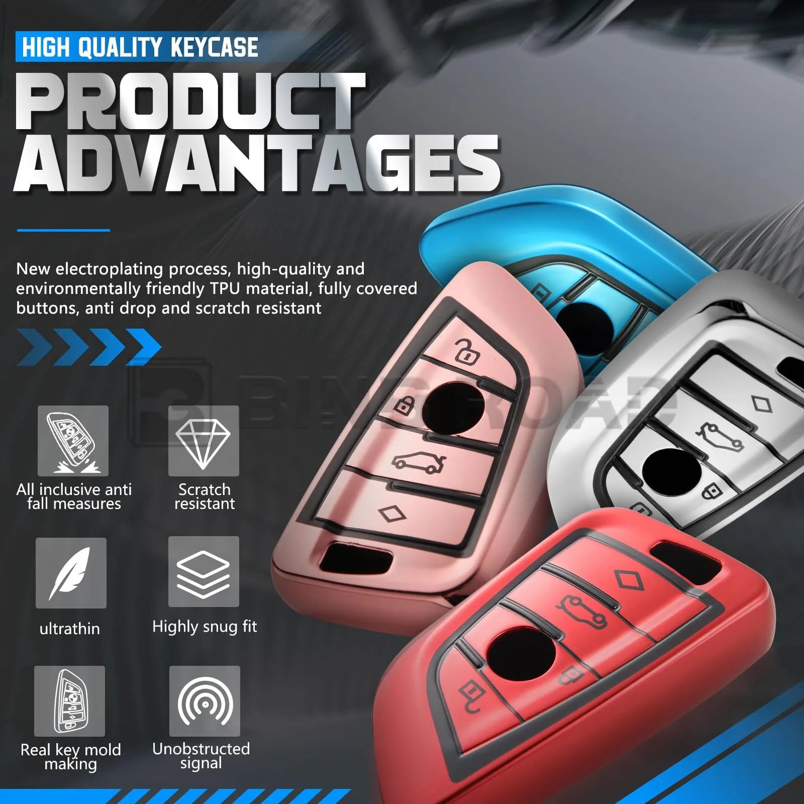 Key Fob Cover Case Compatible with BMW