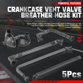 5-teiliges Kurbelgehäuse-Entlüftungsventil- und Entlüftungsschlauch-Kit 11617504536 + 11611432559 + 11157532649 + 11617504535 + 11617501566 