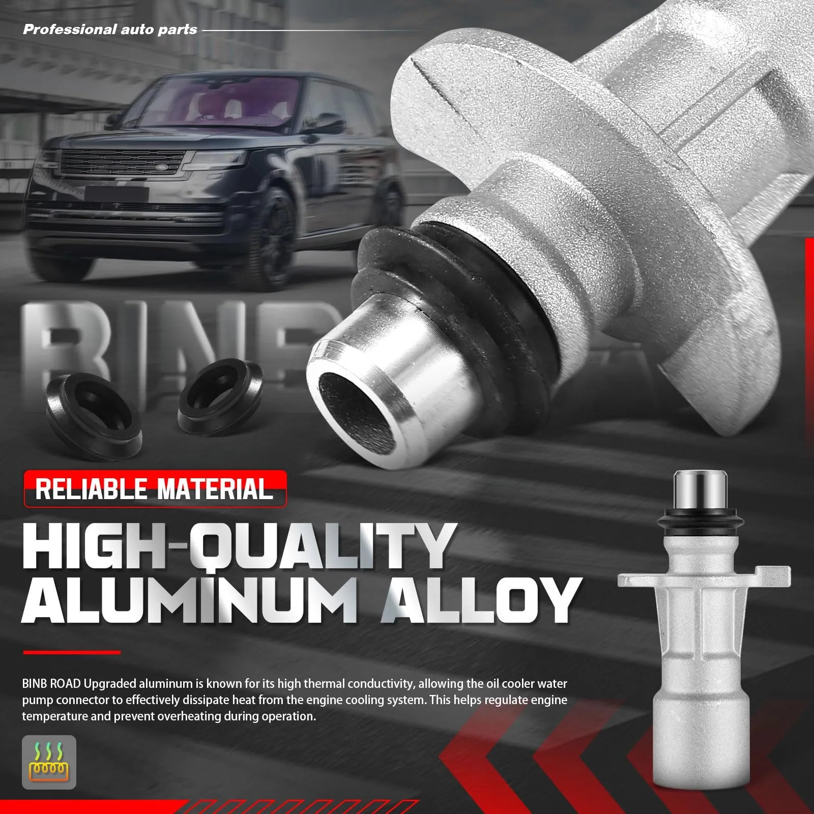 LR028136 Aluminum Water Pump Oil Cooler Tube Adaptor Kit