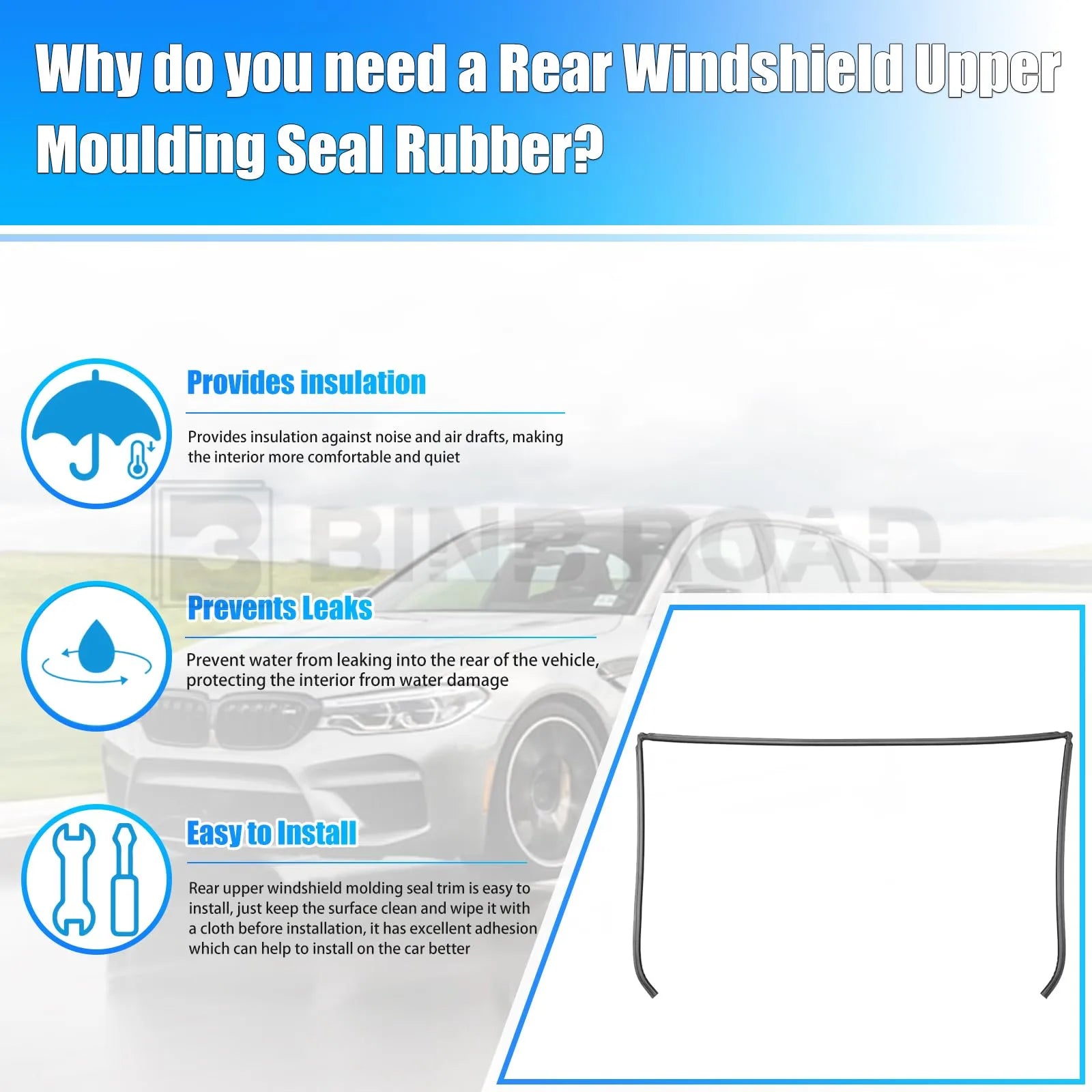 51317027916 Rear Windshield Seal Rubber