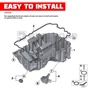11137618512 Aluminum Engine Oil Pan with Oil Pan Gasket