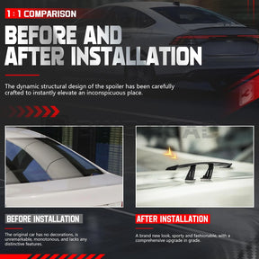 Car Mini Spoiler Wing, Mini Spoiler for Car Funny,Carbon Fiber A