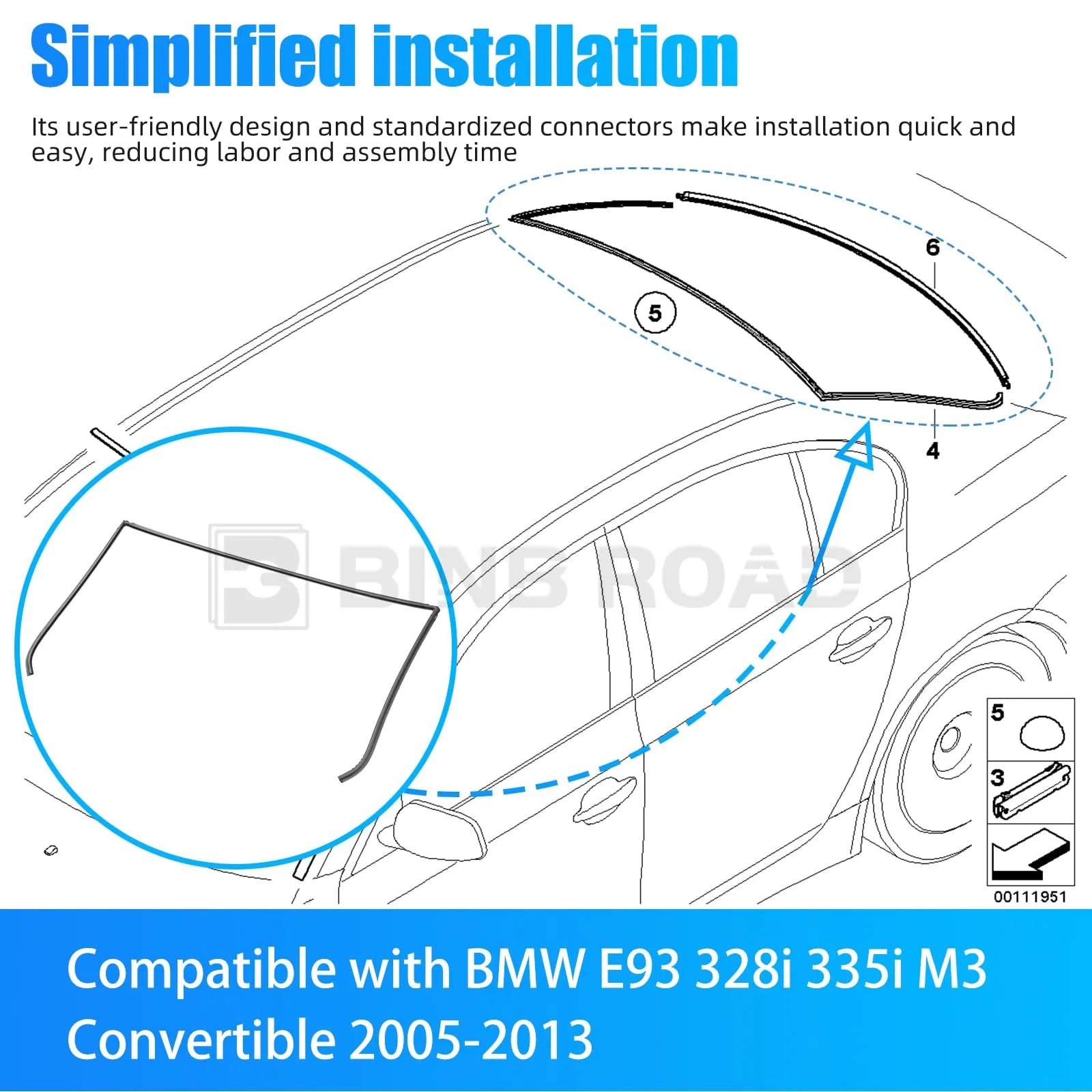 51317150646 Front Upper Windshield Moulding Seal