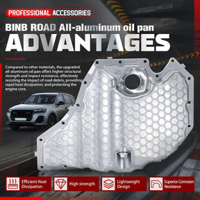 BINB ROAD Aluminum Engine Oil Pan Lower Compatible with Audi A4 A5 A6 Quattro Q5 Engine L4 (Replaces 06L103598F)