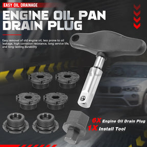 US 11137605018 1 Set Engine Oil Pan Drain Plug with Install Tool