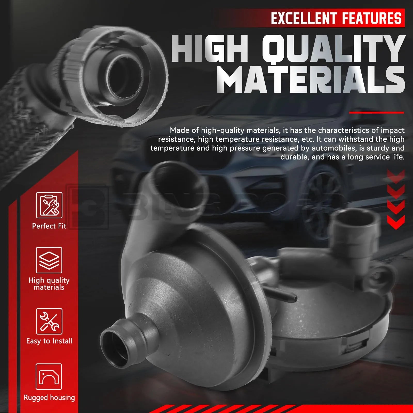 5-teiliges Kurbelgehäuse-Entlüftungsventil- und Entlüftungsschlauch-Kit 11617504536 + 11611432559 + 11157532649 + 11617504535 + 11617501566 