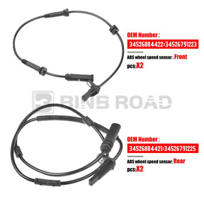 34526884421 + 34526884422 ABS Wheel Speed Sensor,4Pcs