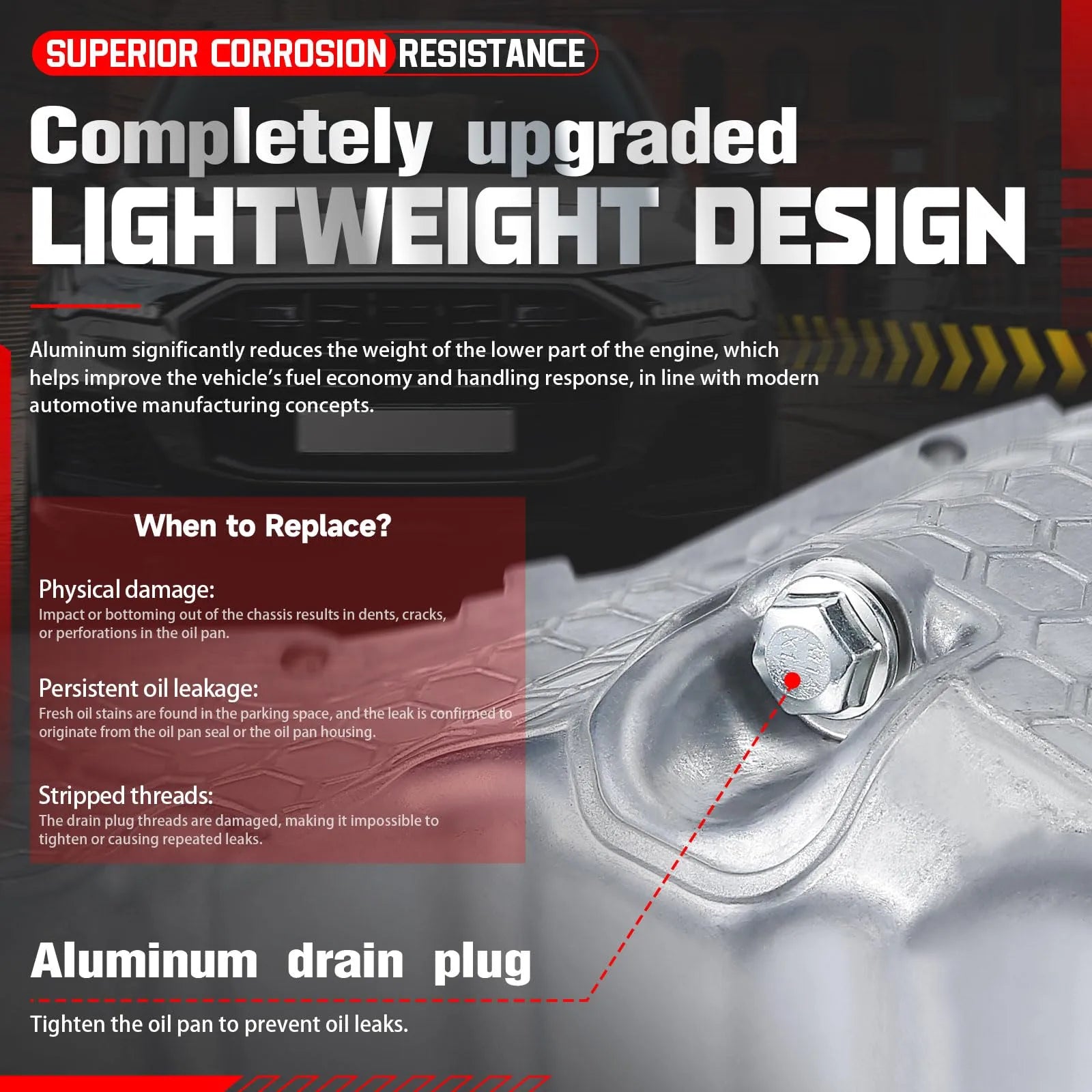 BINB ROAD Aluminum Engine Oil Pan Lower Compatible with Audi A4 A5 A6 Quattro Q5 Engine L4 (Replaces 06L103598F)