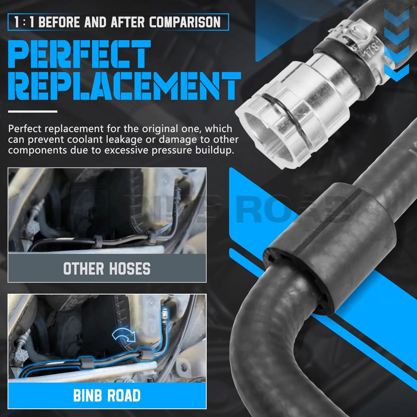 17128602599 Coolant Reservoir Hose Replacement for BMW 530i 540i 740i G30 G12