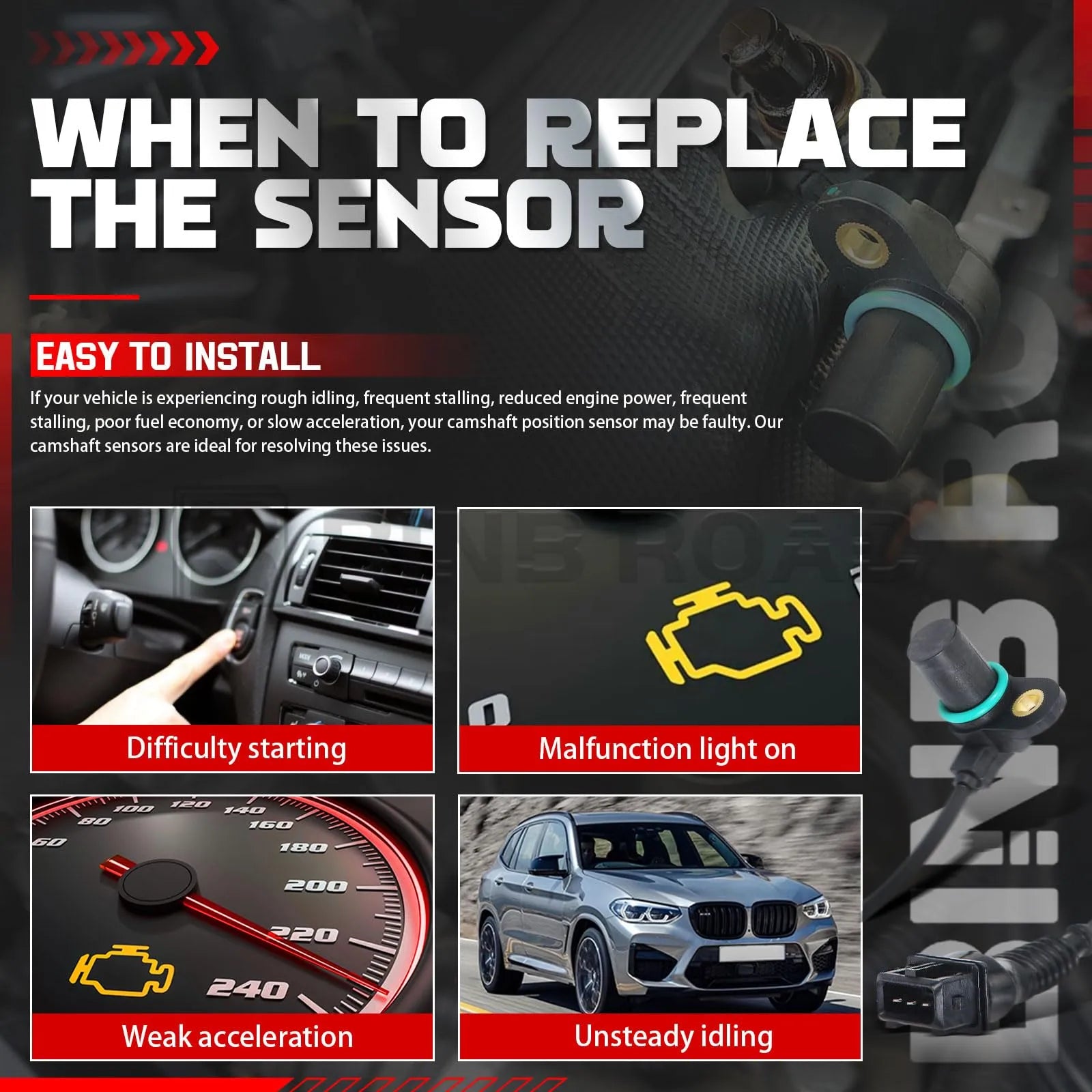 12141438081 Engine Camshaft Position Sensor