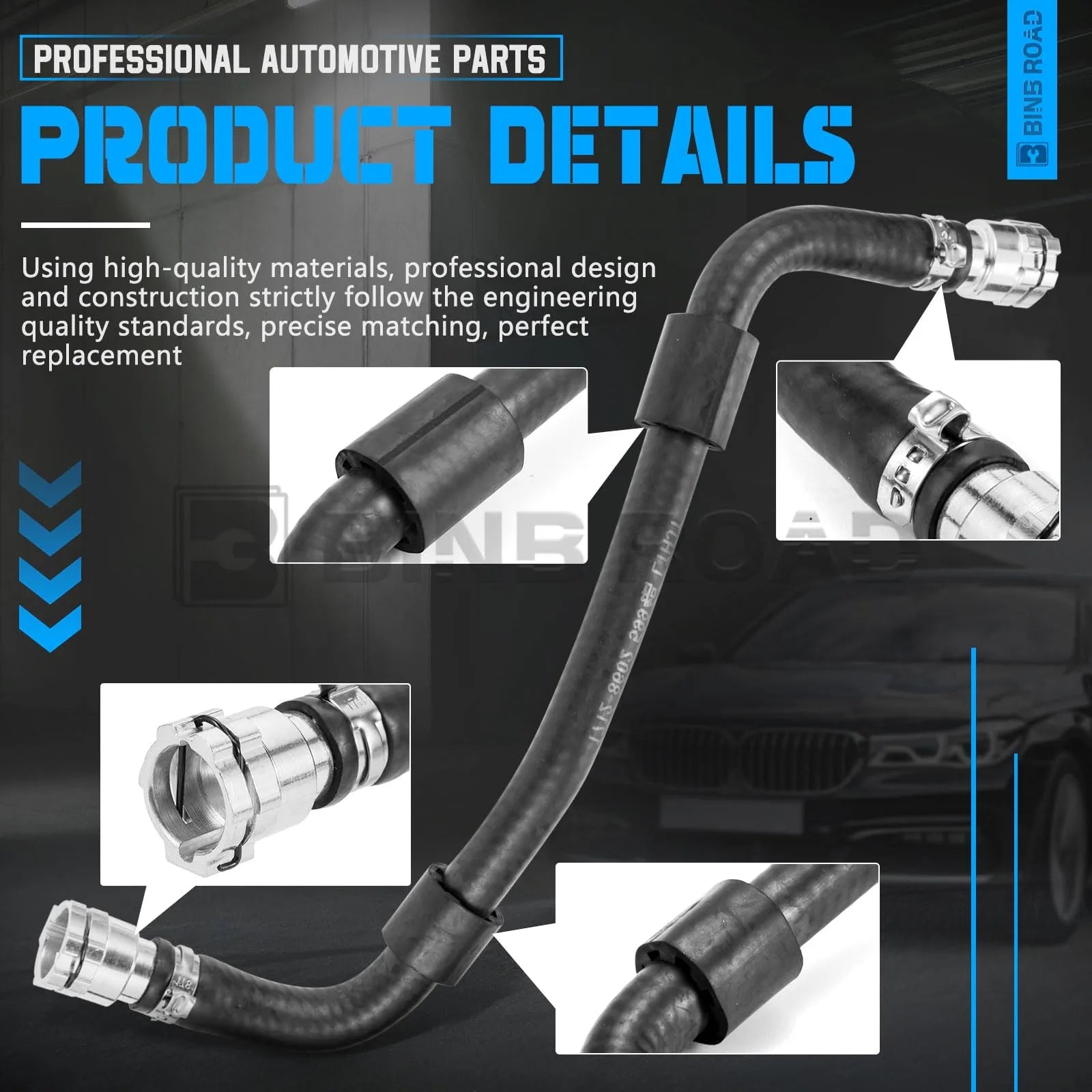 17128602599 Coolant Reservoir Hose Replacement for BMW 530i 540i 740i G30 G12